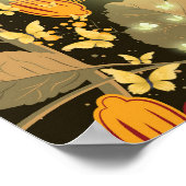 Dunkle Garden-Blume und Lighten Butterfliegen Poster (Ecke)