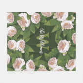 Dunkle Gartenharmonie: Kamelien und Grünanlagen Fleecedecke (Vorderseite (Horizontal))