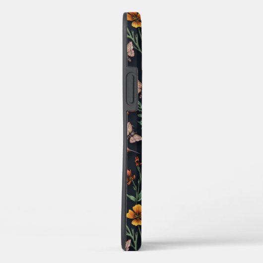 Dunkle Gartenvögel und Schmetterlinge Case-Mate iPhone Hülle (Rückseite / Rechts)