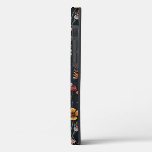 Dunkle Gartenvögel und Schmetterlinge Case-Mate iPhone Hülle (Rückseite / Links)