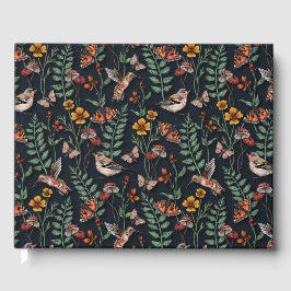 Dunkle Gartenvögel und Schmetterlinge Gästebuch