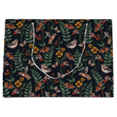 Dunkle Gartenvögel und Schmetterlinge Große Geschenktüte (Vorderseite)