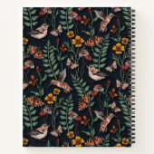 Dunkle Gartenvögel und Schmetterlinge Notizblock (Rückseite)