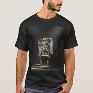 Dunkle gefallene Engelsstatue\Gotisches Kathedral- T-Shirt