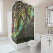 Dunkle gekreuzte Pfauenfedern Duschvorhang (Beispiel)