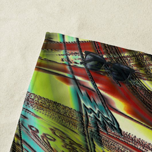 Dunkle gekreuzte Pfauenfedern Strandtuch (Beispiel)