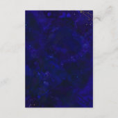 Dunkle Geode Deep Blue Agate Hochzeitdetails Begleitkarte (Rückseite)