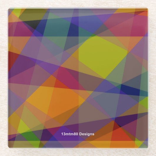 Dunkle Geometrie - Untersetzer aus Glas (Vorderseite)