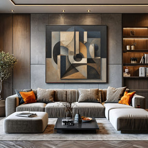 Dunkle geometrische Abstraktion Leinwanddruck