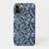 Dunkle gestörte Denim Patchwork und Braids Case-Mate iPhone Hülle (Rückseite)