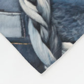 Dunkle gestörte Denim Patchwork und Braids Fleecedecke (Ecke)