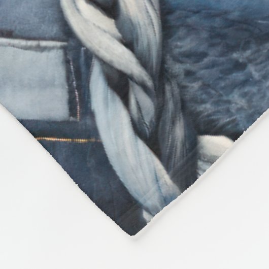 Dunkle gestörte Denim Patchwork und Braids Fleecedecke (Ecke)