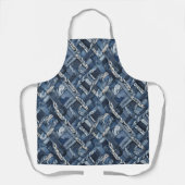 Dunkle gestörte Denim Patchwork und Braids Schürze (Vorderseite)