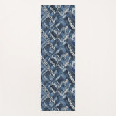 Dunkle gestörte Denim Patchwork und Braids Yogamatte (Vorderseite)