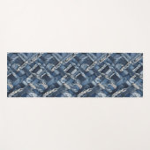 Dunkle gestörte Denim Patchwork und Braids Yogamatte (Vorderseite (Horizontal))