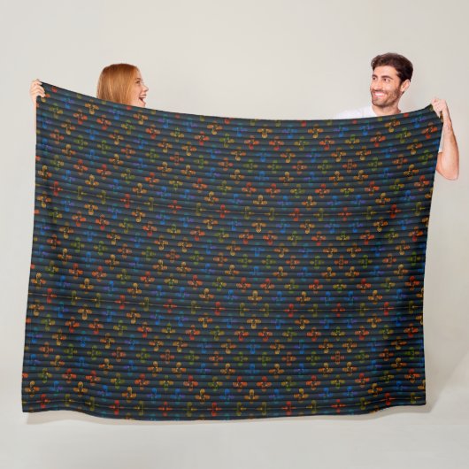 Dunkle gestreifte geometrische Kunstdecke Fleecedecke (Beispiel)