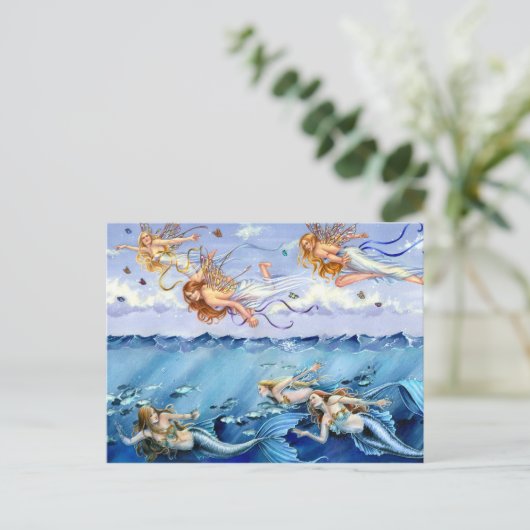 Dunkle Gewässer Bright Skies Postkarte (Stehend Vorderseite)