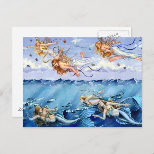 Dunkle Gewässer Bright Skies Postkarte (Vorne/Hinten)