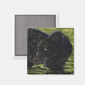 Dunkle Gewässer - Schwarzer Panther Magnet (Vorderseite/Rückseite)