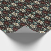 Dunkle Gilded-Blume auf schwarz Geschenkpapier (Ecke)