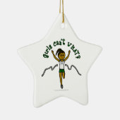 Dunkle Girl Runner in grüner Uniform Keramikornament (Rechts)