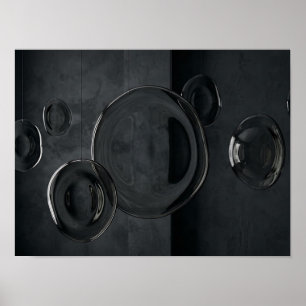 Dunkle Glas-Orb-Komposition Abstrakte Wandkunst Poster