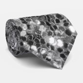 Dunkle Glitzern Glitzer schwarz-weiß Krawatte (Gerollt)