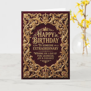 Dunkle Gold Barock Außergewöhnliches Happy Birthda Karte