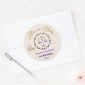 Dunkle Gold Floral Embossed Libra Zodiac Runder Aufkleber (Umschlag)