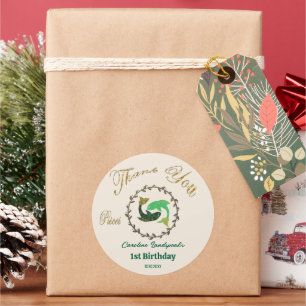 Dunkle Gold Floral Embosses Fische Zodiac Runder Aufkleber