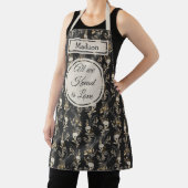 Dunkle Gold Floral Monogram Schürze (InSitu)