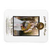 Dunkle Gold Wax Siegel Hochzeit Foto speichern das Magnet (Horizontal)