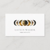 Dunkle Golden Moon Phases Yoga Studio Business Car Visitenkarte (Vorderseite)