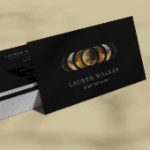 Dunkle Golden Moon Phases Yoga Studio Business Car Visitenkarte