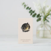 Dunkle Golden Moon Phases Yoga Studio Business Car Visitenkarte (Stehend Vorderseite)