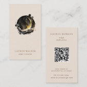 Dunkle Golden Moon Phases Yoga Studio Business Car Visitenkarte (Vorne/Hinten)