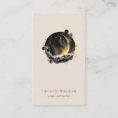 Dunkle Golden Moon Phases Yoga Studio Business Car Visitenkarte (Vorderseite)