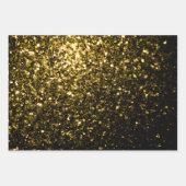 Dunkle goldene Imitate Glitzer Glitzern Geschenkpapier Set (Vorderseite 3)