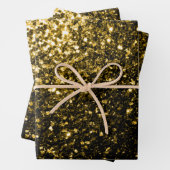 Dunkle goldene Imitate Glitzer Glitzern Geschenkpapier Set (Beispiel)
