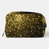 Dunkle goldene Imitate Glitzer Glitzern Waschbeutel (Rückseite)