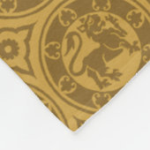 Dunkle Goldenrod Mittelalterliche Löwen Fleecedecke (Ecke)