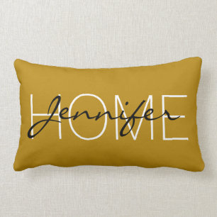 Dunkle Goldrute-Farbgebung Home-Monogramm Lendenkissen