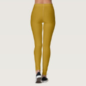 Dunkle Goldrutenfarbe Einfarbig Leggings (Rückseite)