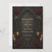 Dunkle GOT Gothic Save-the-Date-Einladung Einladung (Vorderseite)