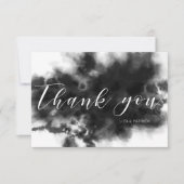 Dunkle Goth Black Wassercolor Hochzeit Danke Karte (Vorderseite)