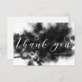 Dunkle Goth Black Wassercolor Hochzeit Danke Karte (Vorne/Hinten)