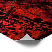 Dunkle Gothic-Abstrakte Wandkunst Rotes und schwar Poster (Ecke)