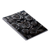 Dunkle Gothic-Boho-Schwarze-Rosen-Blumen Notizblock (Rechte Seite)