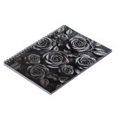 Dunkle Gothic-Boho-Schwarze-Rosen-Blumen Notizblock (Linke Seite)