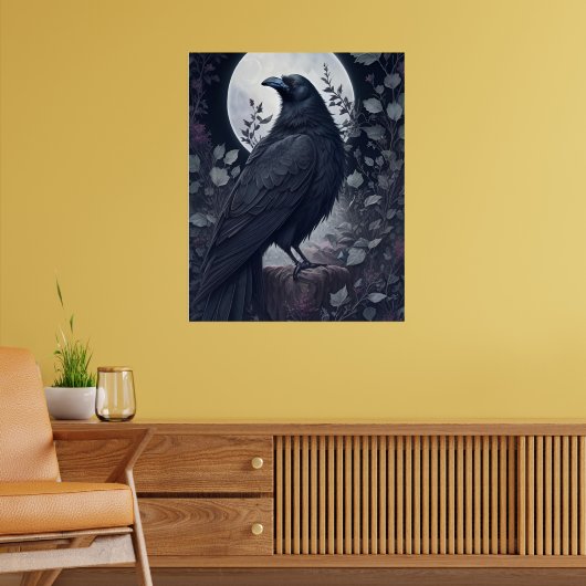 Dunkle Gothic Crow in Spooky Halloween Night Poster (Wohnzimmer 2)